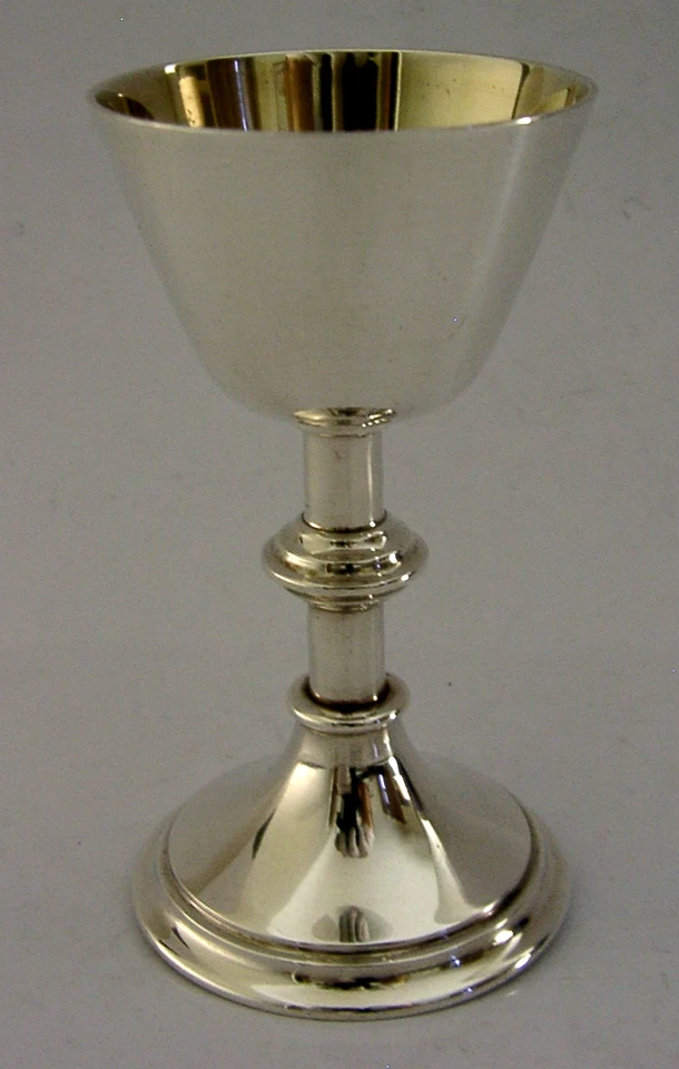 ENGLISH STERLING SILVER COMMUNION CHALICE CUP RELIGIOUS ANTIQUE 1920 - Image 4 of 4