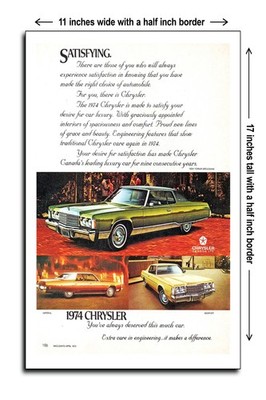 1974 Chrysler New Yorker Imperial Newport - 11x17 Poster