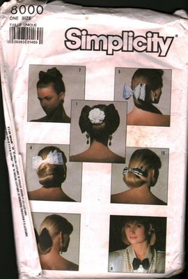 8000 Vintage Simplicity SEWING Pattern Misses Accessories Hair Bows Flowers OOP
