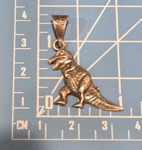 Vintage Mexico T-rex Dinosaur Neckles Pendant MARKED 925 Sterling Silver