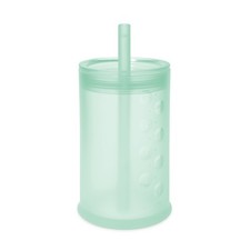 9 Oz Clear View Silicone Training Cup Straw Lid Toddler Sippy Mint Supplies