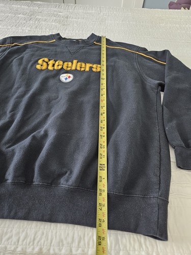 Vintage Pittsburgh Steelers Sweatshirt Men Large Black Crewneck Embroidered - Picture 4 of 13