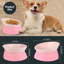 Bulldog Anti-Slip Pet Bowl, Detachable Rubber Dish for Small/Medium Dogs Cats