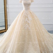 Wedding Dresses Lace Applique Sweep Train Off The Shoulder Luxury Bridal Gown