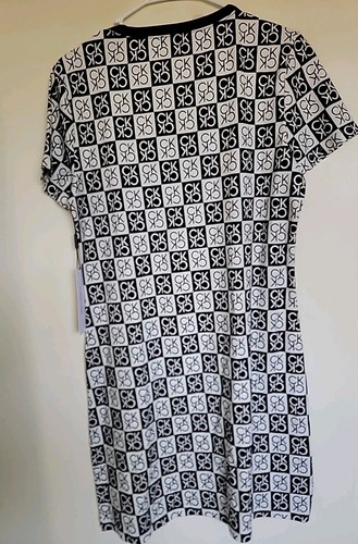 Vestido Vaina Calvin Klein CK Logo Estampado Manga Gorra Mujer Talla M NUEVO - Imagen 3 de 3