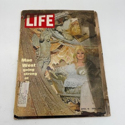 Vintage LIFE Magazine April 18 1969 Mae West Cover Feature Hollywood Legend