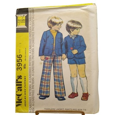 Vintage Sewing PATTERN McCalls 3956, Carefree Step By Step 1974 Boys Jacket Pant