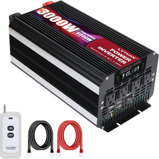 3000 Watt Power Inverter 12V to 110V 120V DC to AC with 4 AC Outlets, LCD Displa