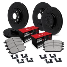 For Mercedes-Benz R350 06-12 Slotted Front & Rear Brake Kit w 5000 Pads