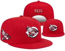 Cincinnati Reds Red Snapback Hat Flat Bill Adjustable Cap OSFM