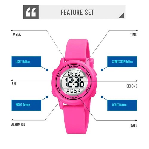 Reloj Deportivo Niños Artículo LED Digital Impermeable Reloj Cronómetro Calendario Regalo - Imagen 4 de 28