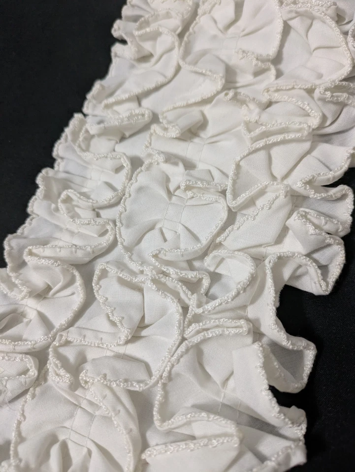 Vintage 80s Ruffled Tuxedo Shirt Button-On 70s Retro Wedding Prom Dickie White - Image 2 of 4