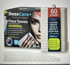 BossCare face towels 60 count extra-large soft Bamboo hypoallergenic