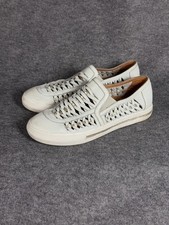 L'Amour Des Pieds Karsha Woven Leather Slip On Sneaker Womens Size 8M White