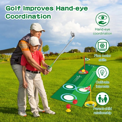 Juego de palos de golf para niños pequeños, longitud ajustable palos de golf para niños 3-5 con putti... - Imagen 4 de 7