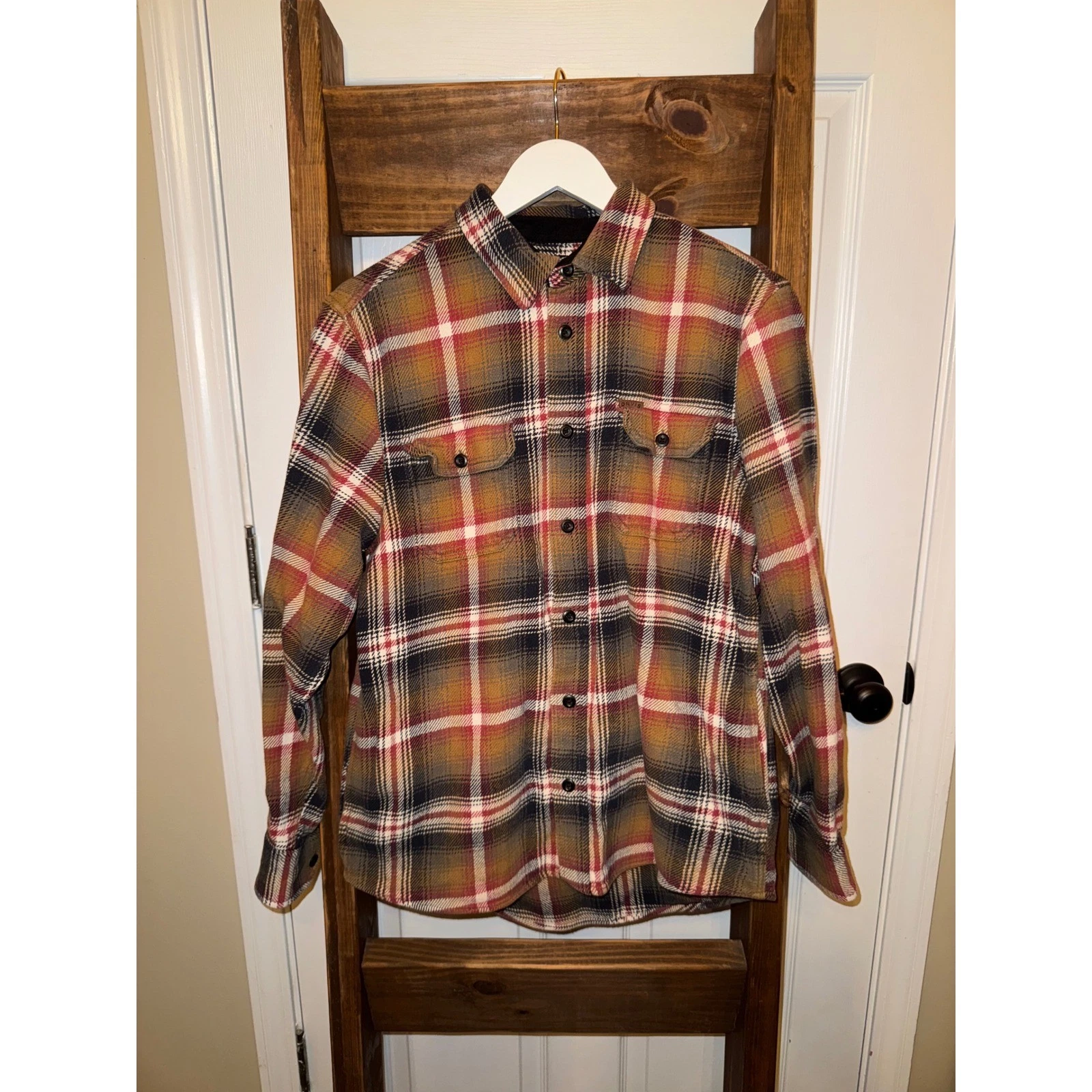 Orvis Mens Plaid Flannel Shirt Button Up Casual Outdoor Size M M