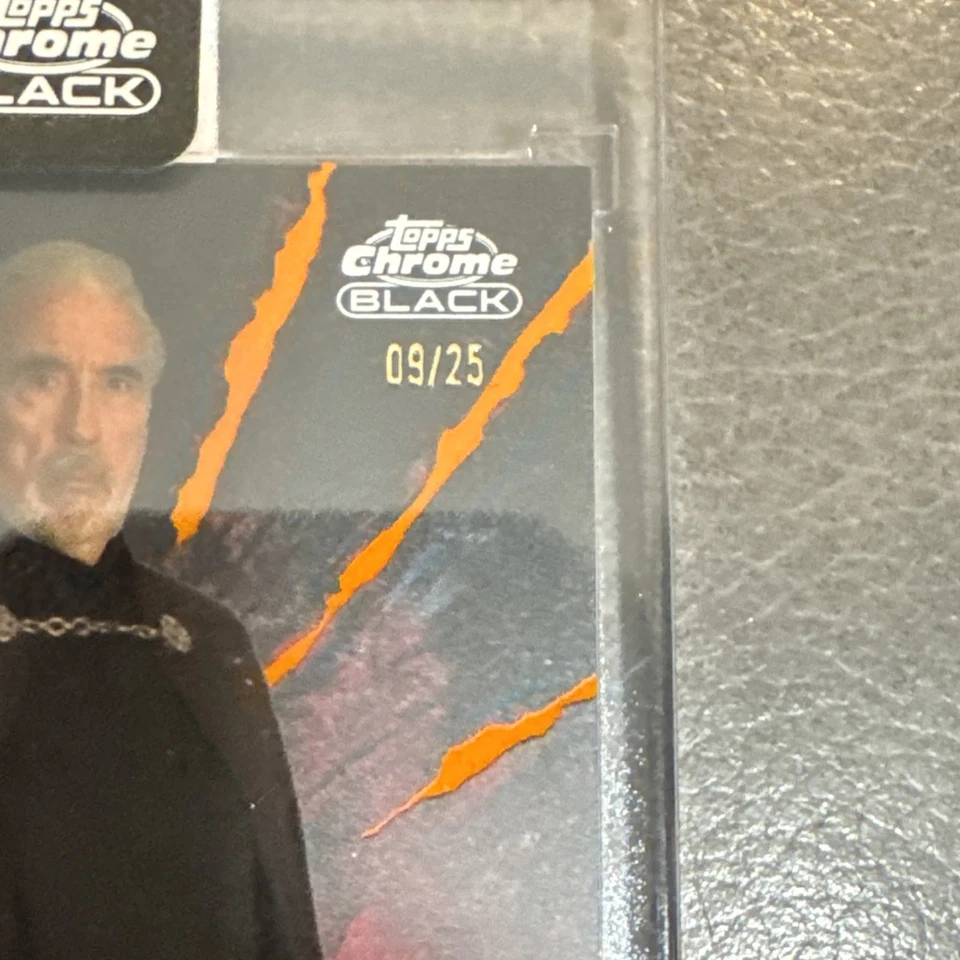 Topps Chrome preto Star Wars 2024 contagem Dookan #ED-9 laranja 9/25 encapsulado - Imagem 2 de 4