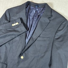Jos. A. Bank Blazer Mens 42R Dark Navy Blue 1905 Brrr ComfortStretch Gold Button