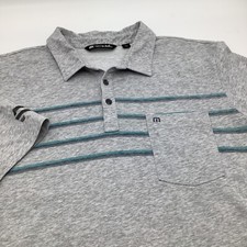 Travis Mathew Mens Short Sleeve Golf Polo Grey Size XXL