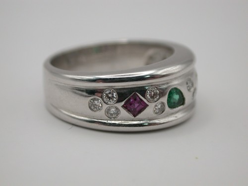 feiner verspielter Designer-Ring mit Saphir und Diamanten Weißgold 750 - Bild 3 von 11