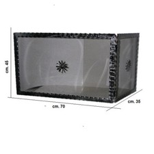 PARASCINTILLE CAMINO ANGOLARE 2 ANTE C/CERNIE FERRO BATTUTO DECORATO cm70X35Xh45