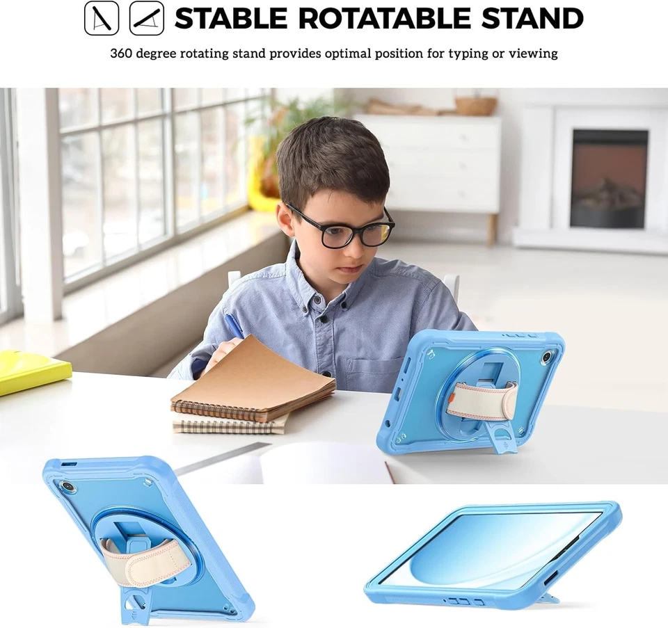 Shockproof Case for Samsung Galaxy Tab A9 8.7" 2023 Heavy Duty w/ Strap / Stand - Image 4 of 4