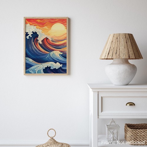 Surfing Poster for Walls Pictures Wall Art Surf Posters 11x14 Inches Unframed - Picture 7 of 8
