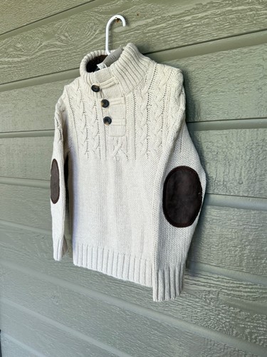 Baby Gap Boys Sweater Beige Brown Elbow Patches Size 5 NWT - Picture 5 of 8