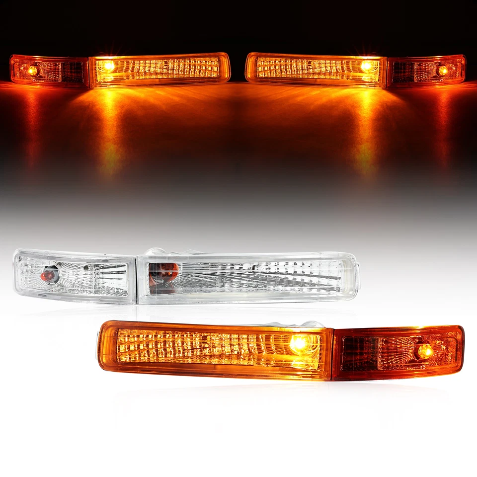 Luces de señal de giro del parachoques delantero con bombillas para Lexus LS400 1995-1997 transparentes Foto 2 de 4