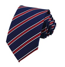 Men's Gingham Check Stripe Ties Pattern Business Formal One Size White Red