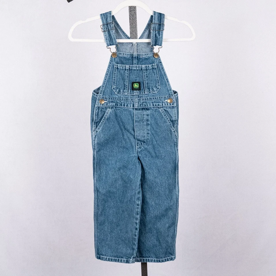 Комбинезон джинсовый нагрудник для мальчиков девочек ясельного возраста John Deere размер 4T 100% хлопок фермерское ранчо - Изображение 2 из 4