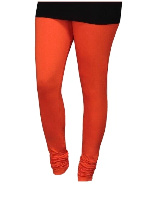 Orange Cotton Legging Indian Women Fashion Yoga wear Casual Bottom Regular  Fit