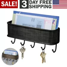 Wall Mount Key Rack Hanger Holder 5 Hook Chain Storage Keys Organizer Home Decor