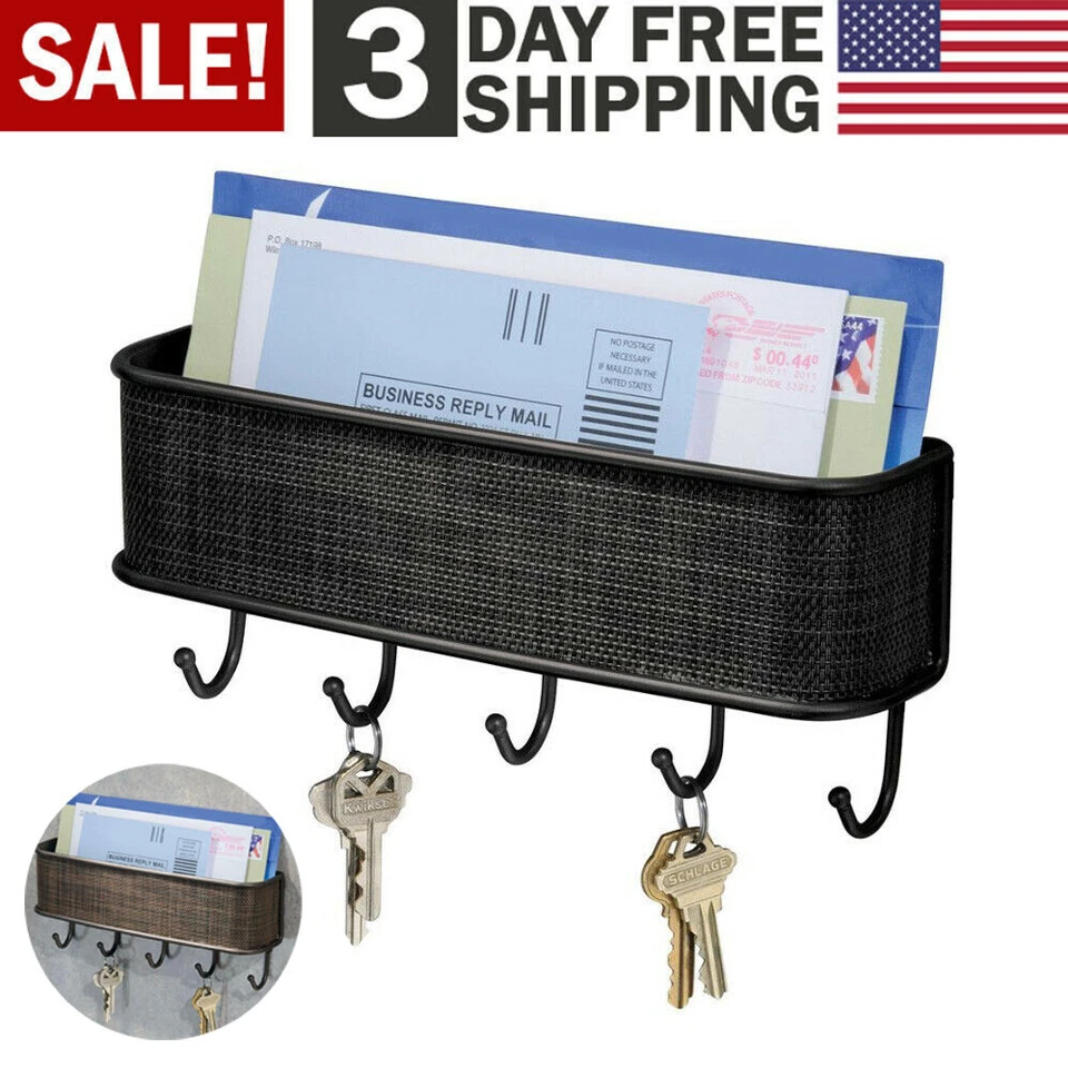 Настенная вешалка для ключей держатель органайзер домашний декор 5 крючков цепочка для хранения ключей - Изображение 2 из 4