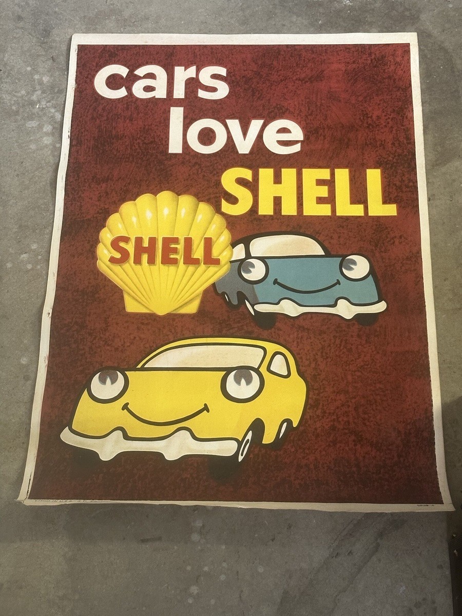 Vintage 1960s Shell Gas Station Advertising Posters. Set Of 3