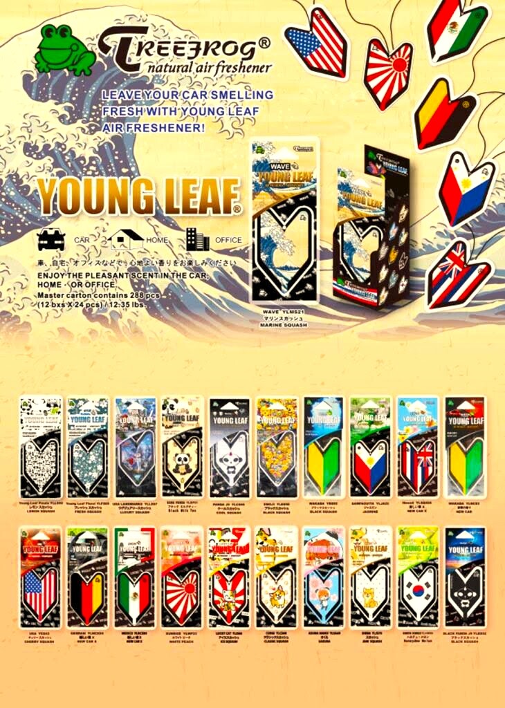 6 Packs Treefrog Wakaba YOUNG LEAF Car Air Freshener NEW CAR Scent JDM