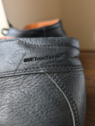 One True Saxon Bowline UK 10 US 11 Black Leather Half Moc Toe Chukka Boots Shoes - Picture 8 of 14