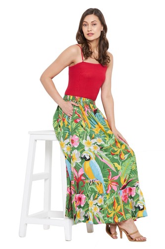 Womens Long Maxi Skirt A Line Party Dress Flared Elastic Waist Girls Midi Skirts - Bild 32 von 56