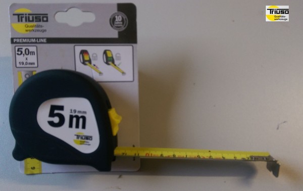 Triuso Bandmaß 5M -19Mm RüCklaufstop GüRtelclip Rollbandmaß MaßBand Rollbandmaß-image