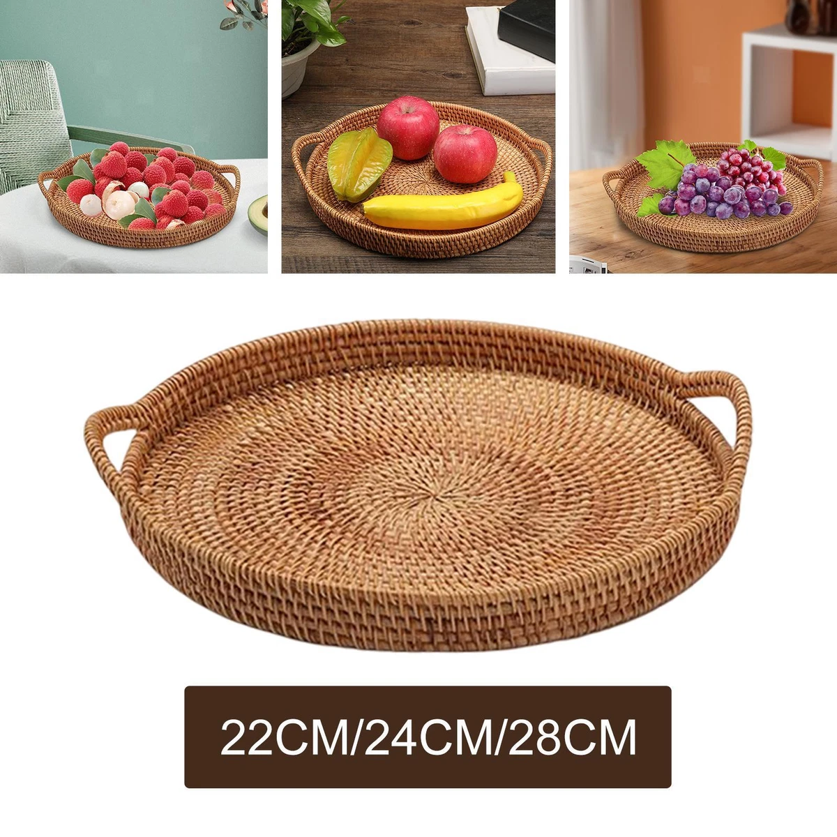 Round 2024 rattan tray