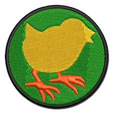 Baby Chick Chicken Standing Solid Multi-Color Embroidered Iron-On Patch Applique