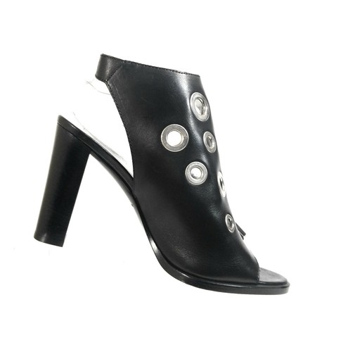 New MCQ By Alexander McQueen Women Booties Studded Black Buckle Sandals Size 40 - Picture 4 of 12