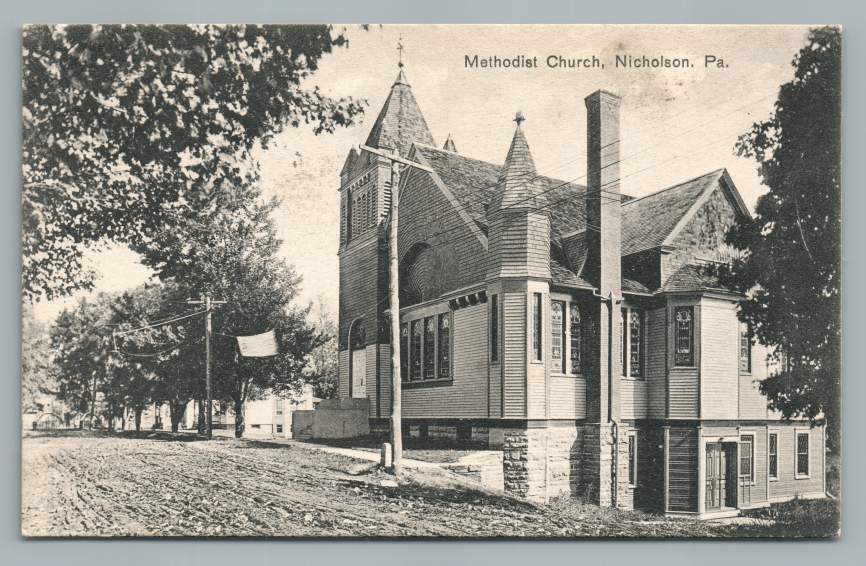 Methodist Church NICHOLSON Pennsylvania Antique Wyoming County PA