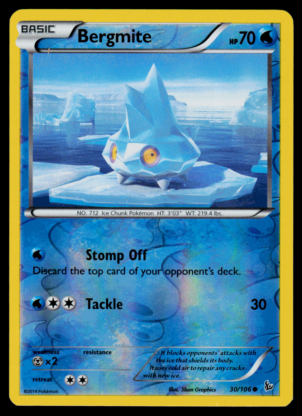 Pokemon - XY - Flashfire Bergmite 30/106 Reverse Holo - NM