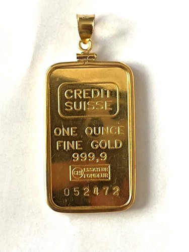 Sterling silver screw top Bezel frame For 1 oz ounce Credit Suisse Gold Bar - Picture 3 of 3