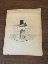 Vintage 1949 HW Gruber Charcoal / Pastel Still Life Drawing Table w/ Objects