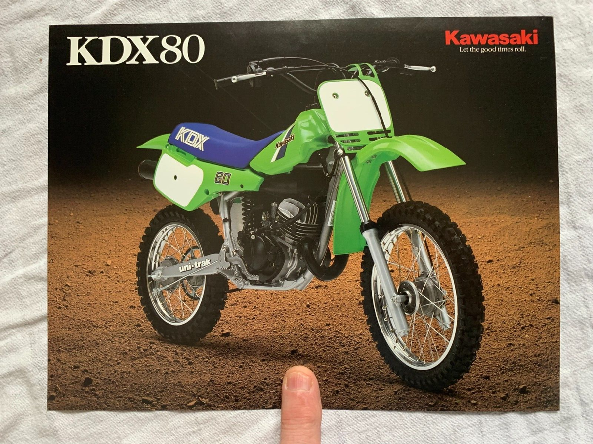NOS 1986 Kawasaki KDX80 KDX Motorcycle Dealer Advertising Brochure