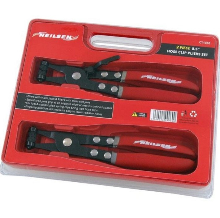 Neilsen 2pc Water Pipe Hose Clip Pliers Clamp Swivel Drive Jaw Locking Removal - Image 4