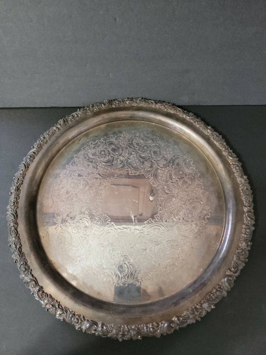 Vintage EP Gorham YC 1479 Silver Plate ROUND Tray Platter 16