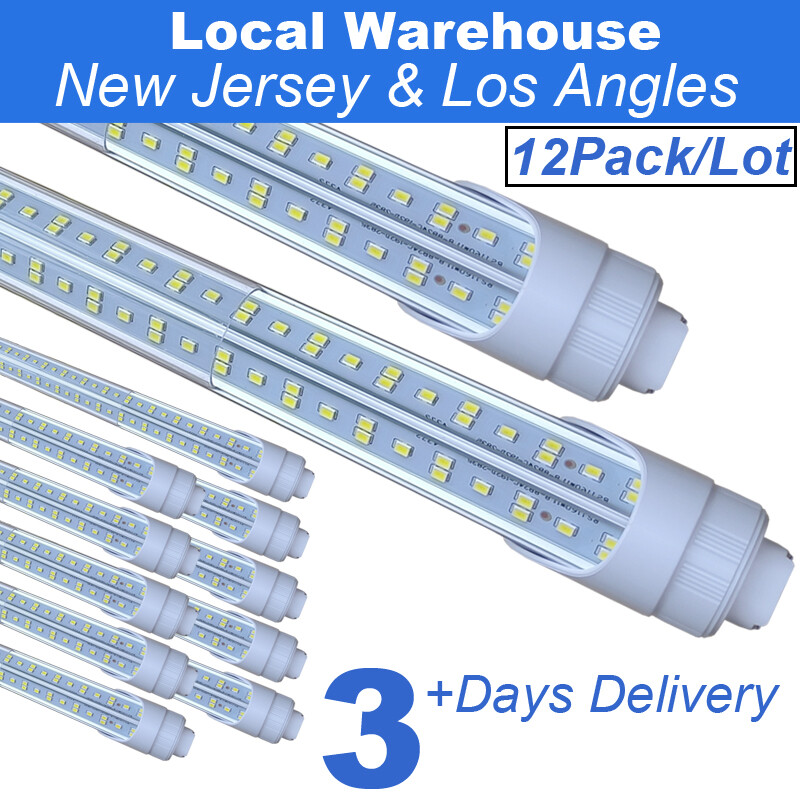 12 Pack T8 8Ft R17d Led Tube Light 144W 6500K 8' Led Shop Lights 2 Pin